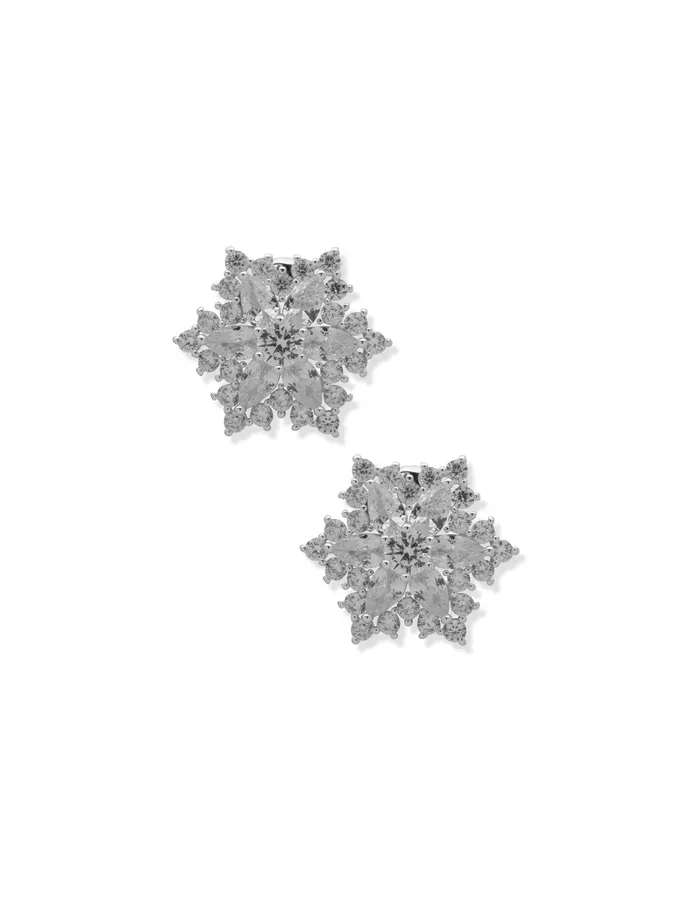 Anne Klein Snowflake Stone Button Clip On Earrings Silver Tone Women Watches 038 Jewelry Anne Klein Snowflake Stone Button Clip On Earrings Silver Tone Women Watches 038 Jewelry