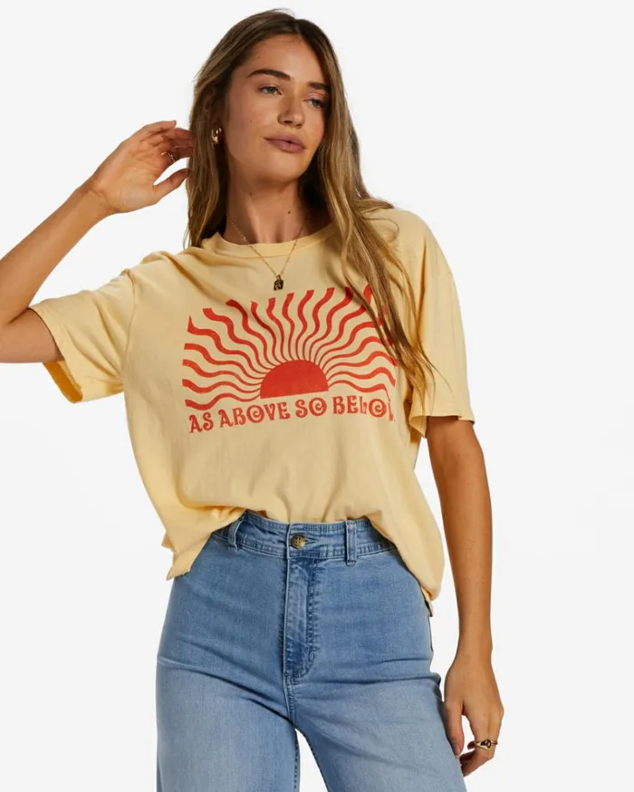 As Above So Below TShirt Buttermilk Women Billabong Graphic Tees and Tanks