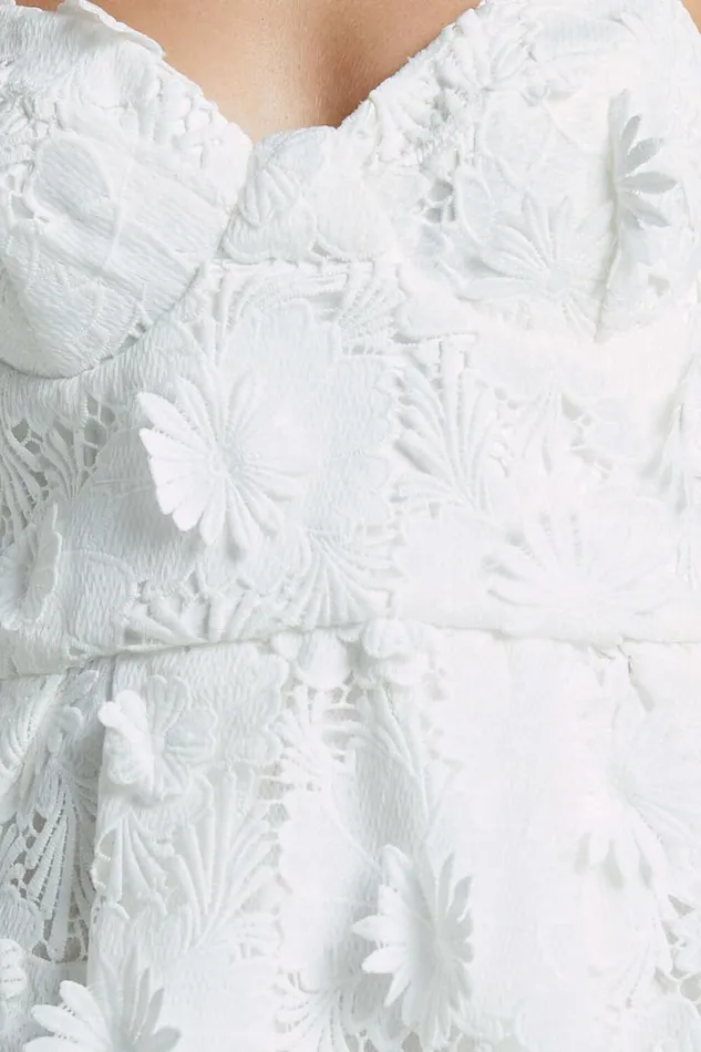 Attilie Mini Dress 8211 Sweetheart Bustier 3D Floral In White Women Showpo Dresses