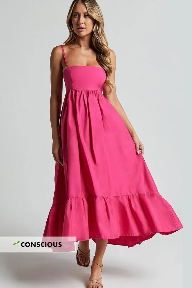 Aveiro Midi Dress 8211 Straight Neck Shoulder Tie High Low Ruffle Hem In Raspberry Women Showpo Curve Clothes Aveiro Midi Dress 8211 Straight Neck Shoulder Tie High Low Ruffle Hem In Raspberry Women Showpo Curve Clothes