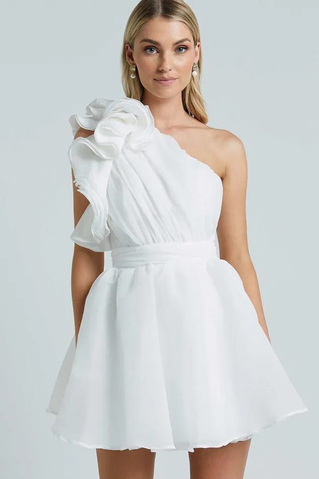 Avriella Mini Dress 8211 One Shoulder Detail Fit and Flare In Ivory Women Showpo Curve Clothes Avriella Mini Dress 8211 One Shoulder Detail Fit and Flare In Ivory Women Showpo Curve Clothes