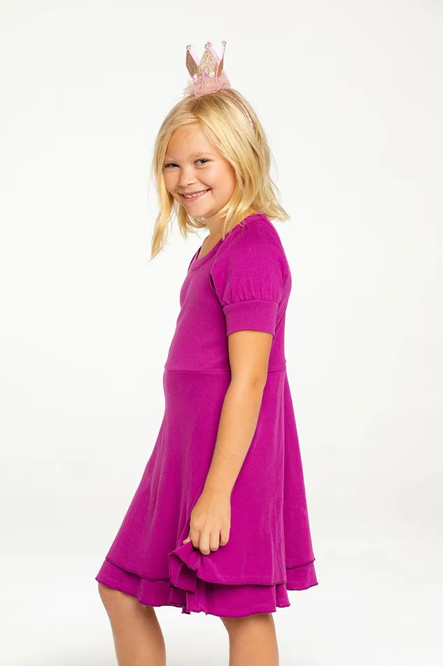Baby Rib Puff Sleeve Dress Girls Dresses and Skirts Chaser Brand