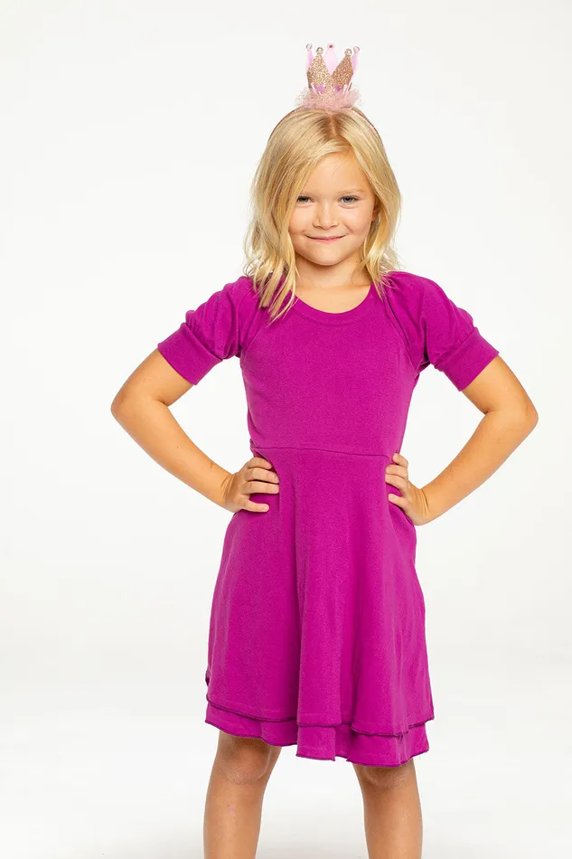 Baby Rib Puff Sleeve Dress Girls Dresses and Skirts Chaser Brand