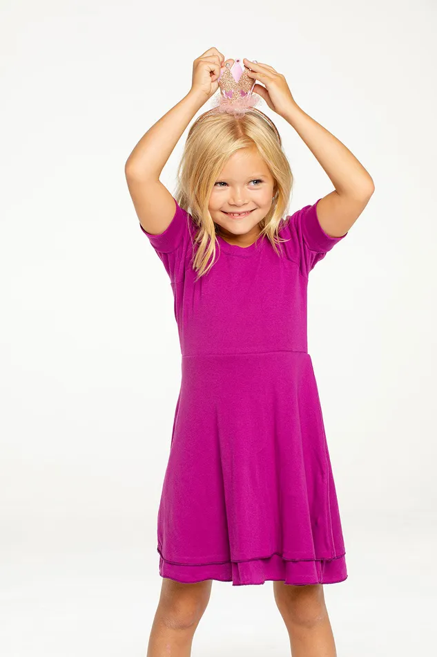 Baby Rib Puff Sleeve Dress Girls Dresses and Skirts Chaser Brand