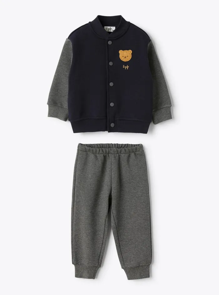 Babygrows And Twopiece Sets Baby 036 Il Gufo Fleece Set With Embellishment