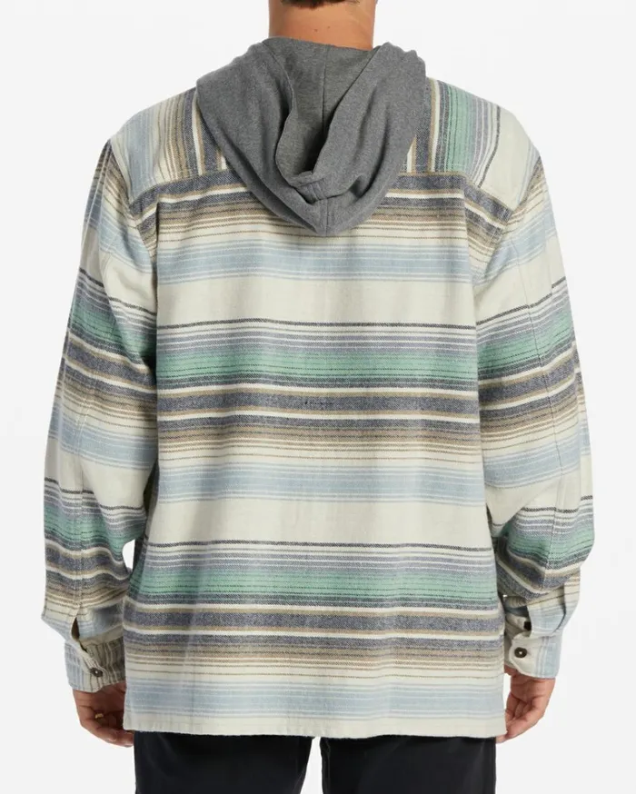 Baja Hooded Flannel Shirt Cream Men Billabong Shirts