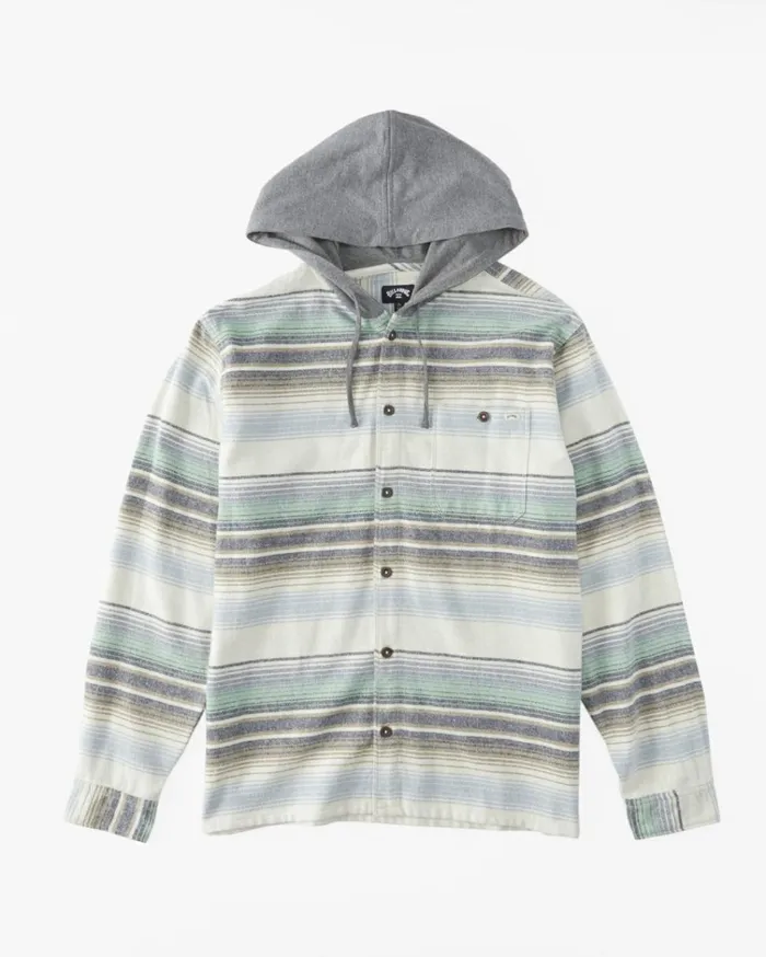 Baja Hooded Flannel Shirt Cream Men Billabong Shirts