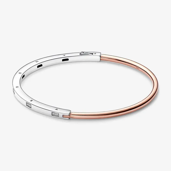 Bangles Women Pandora Online Signature Twotone ID Pav Bangle