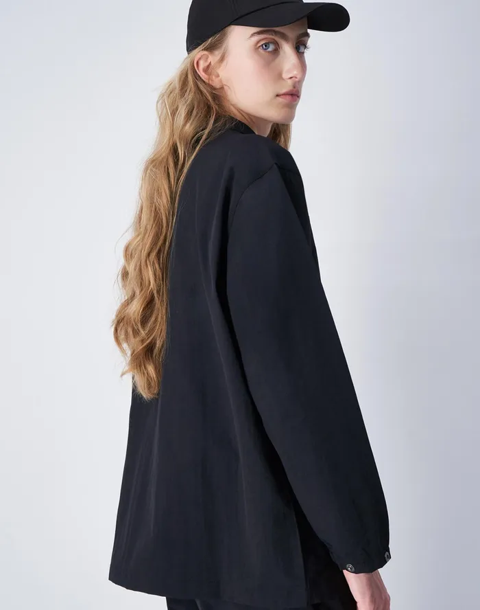Beams Boy Nylon Blazer C Logo Black Women Champion Jackets