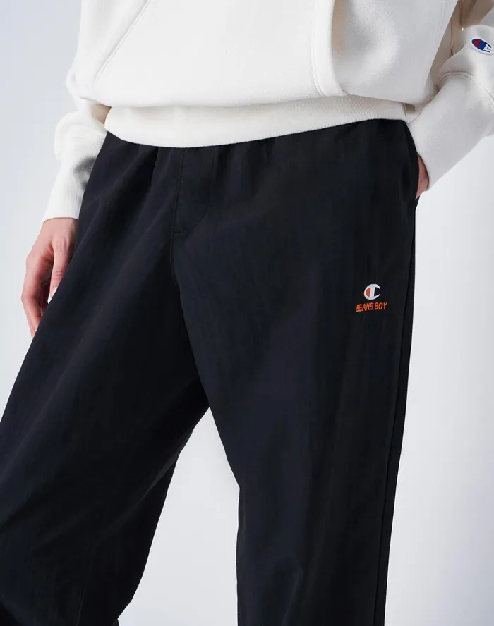 Beams Boy Nylon Pants C Logo Black Women Champion Pants