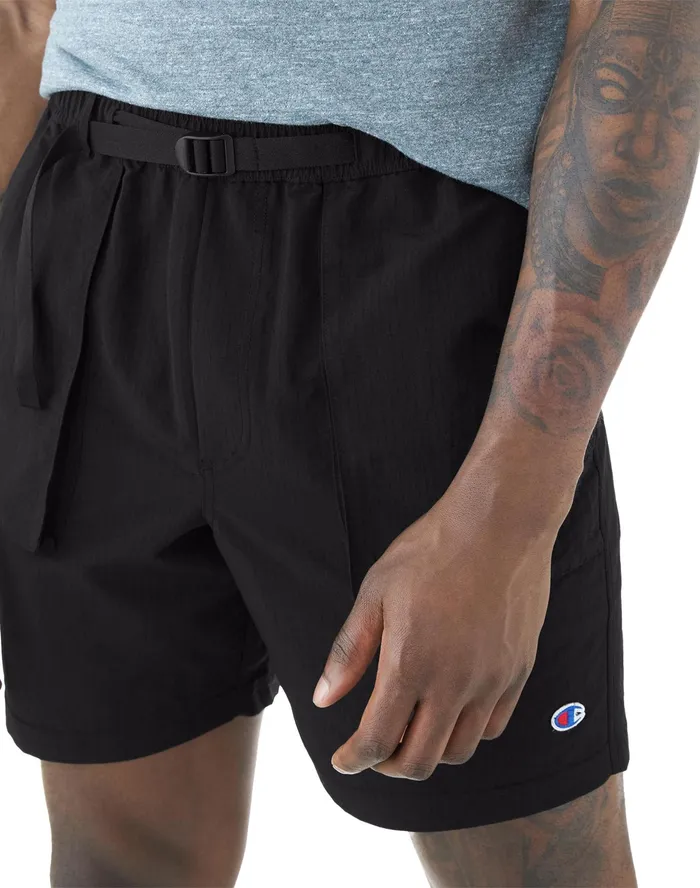 Belted Hiking Shorts C Logo 7034 Black Men Champion Shorts