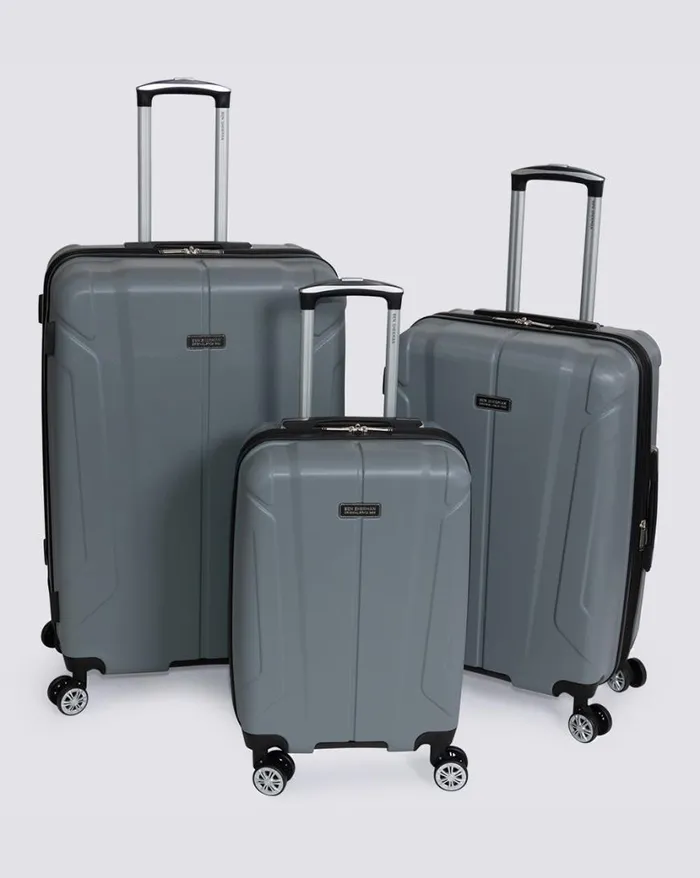 Ben Sherman Bags and Luggage Men Derby Hardside 3 Piece Luggage Set 8211 Graphite