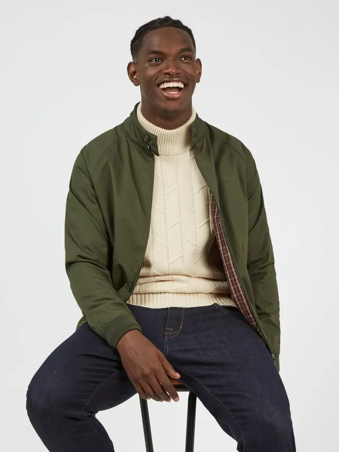 Ben Sherman Harrington Jackets Men Signature Harrington Jacket 8211 Deep Jungle