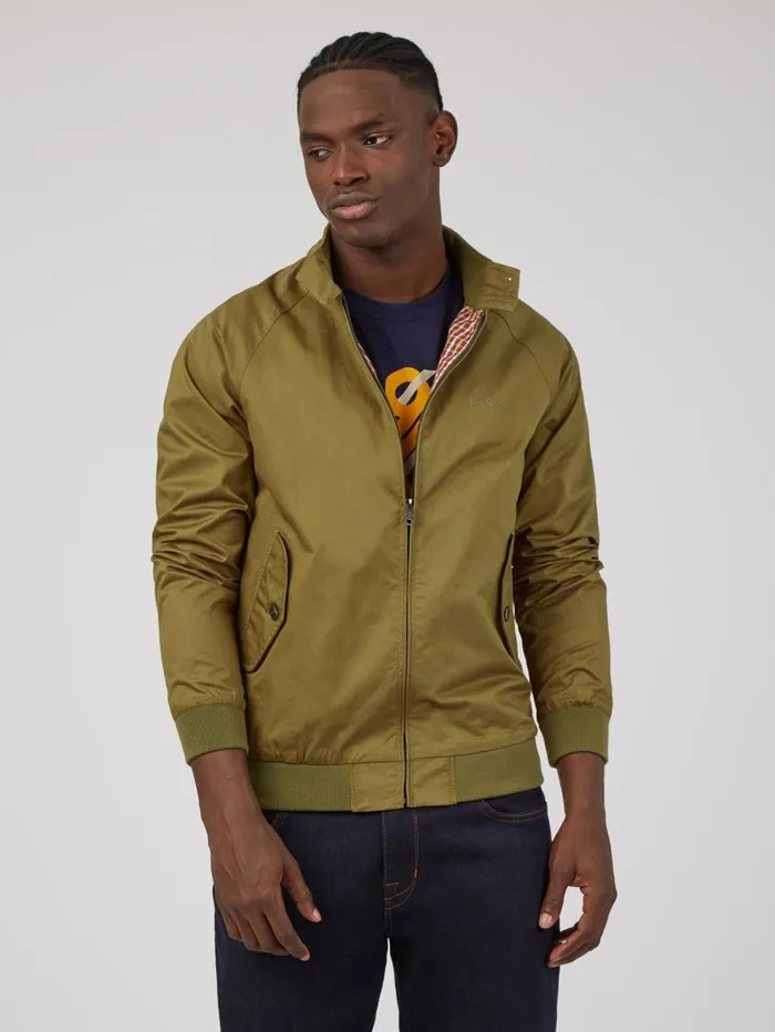 Ben Sherman Harrington Jackets Men Signature Harrington Jacket 8211 Grasshopper