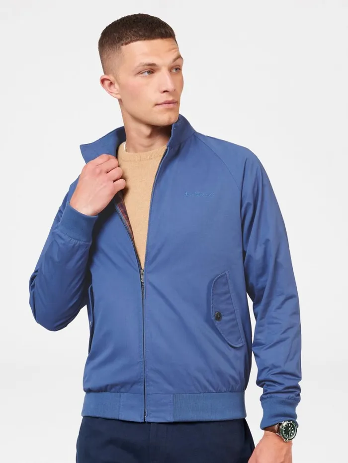 Ben Sherman Harrington Jackets Men Signature Harrington Jacket 8211 Riviera Blue