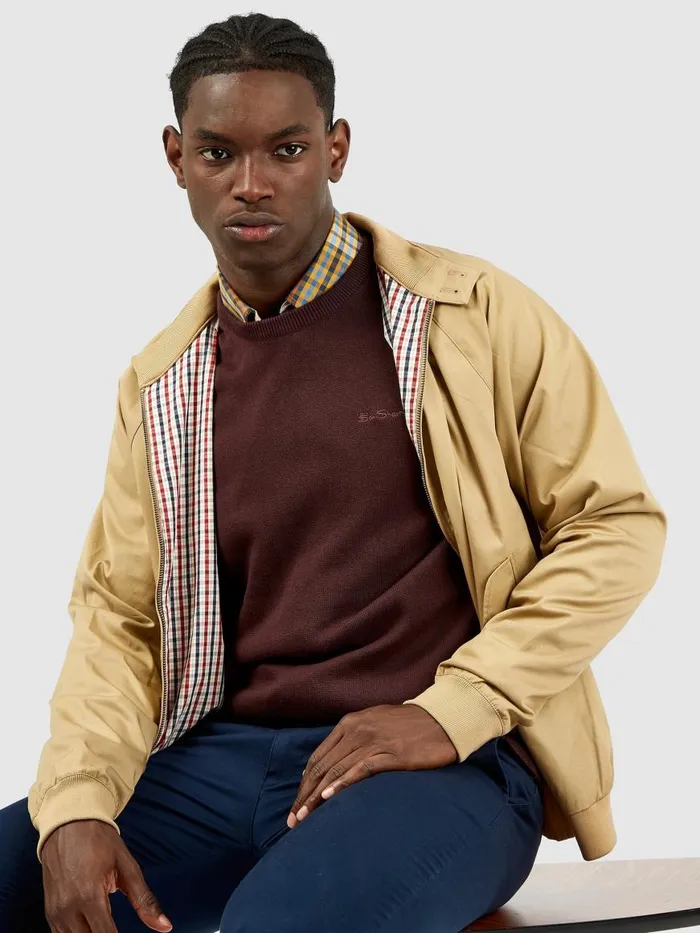 Ben Sherman Harrington Jackets Men Signature Harrington Jacket 8211 Sand