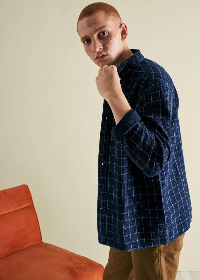 Ben Sherman Heritage Check Shirts Men Dalston Blues Beatnik Overshirt 8211 Indigo