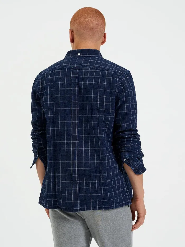 Ben Sherman Heritage Check Shirts Men Dalston Blues Beatnik Overshirt 8211 Indigo