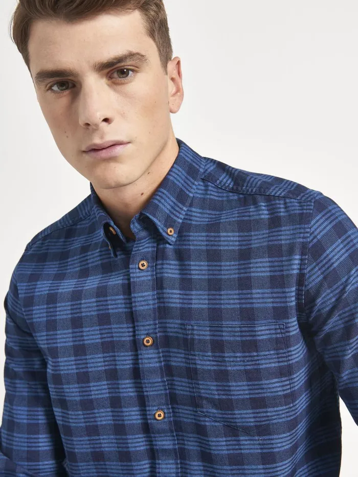 Ben Sherman Heritage Check Shirts Men Indigo Gingham Check LongSleeve Shirt Ben Sherman Heritage Check Shirts Men Indigo Gingham Check LongSleeve Shirt