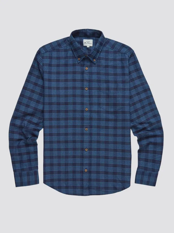 Ben Sherman Heritage Check Shirts Men Indigo Gingham Check LongSleeve Shirt Ben Sherman Heritage Check Shirts Men Indigo Gingham Check LongSleeve Shirt