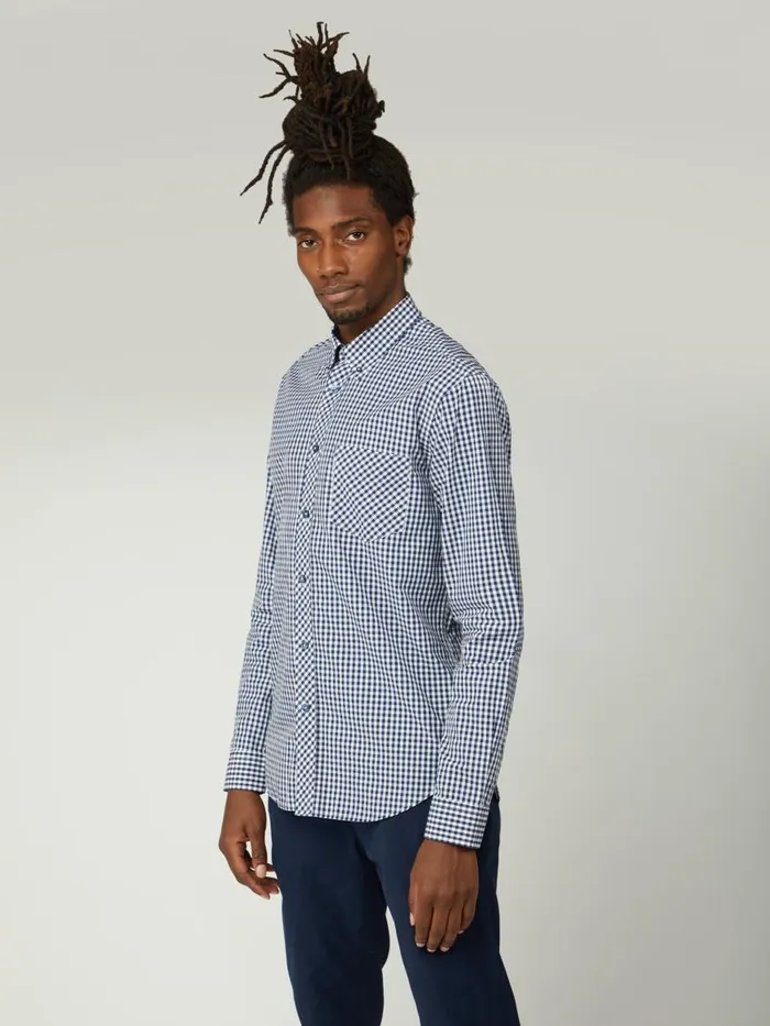 Ben Sherman Heritage Check Shirts Men Signature LongSleeve Gingham Shirt 8211 Dark Blue