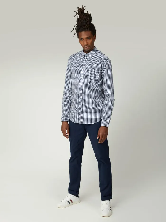 Ben Sherman Heritage Check Shirts Men Signature LongSleeve Gingham Shirt 8211 Dark Blue