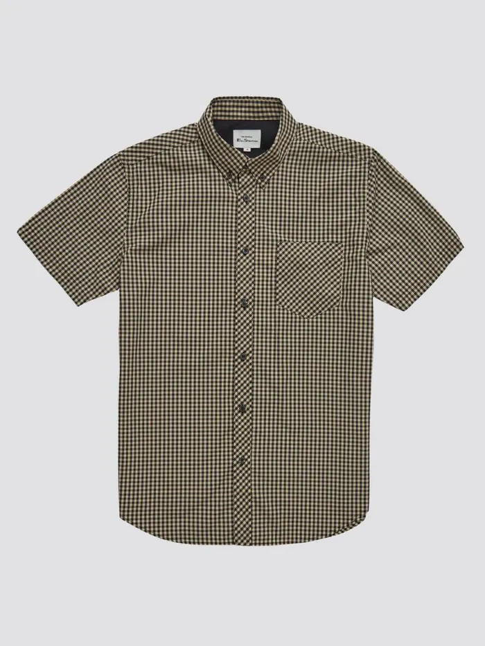 Ben Sherman Heritage Check Shirts Men Signature ShortSleeve Gingham Shirt 8211 Black