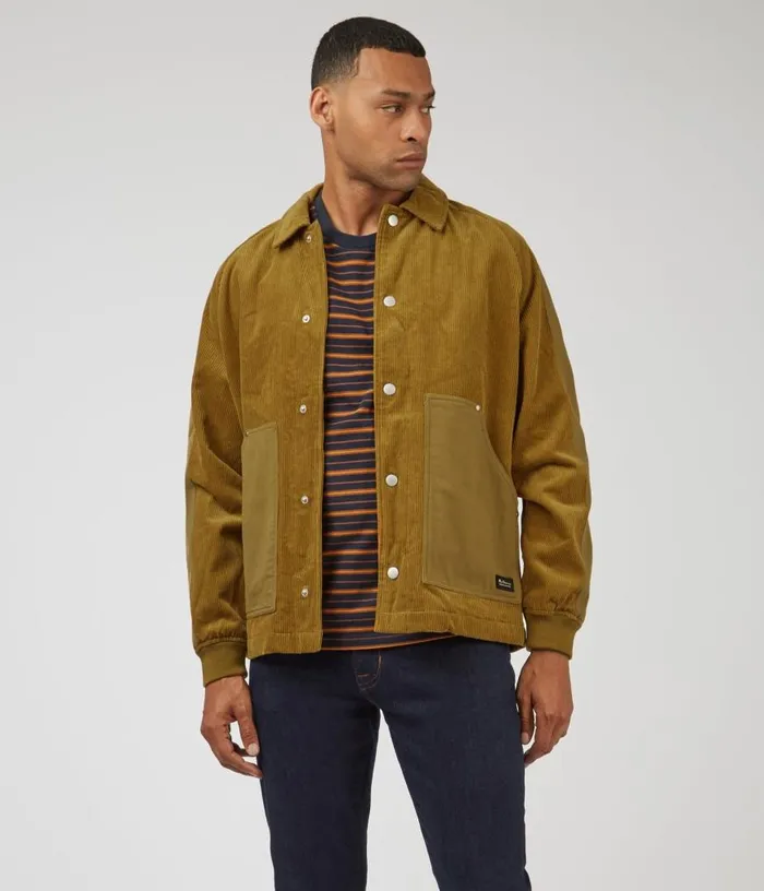 Ben Sherman Jackets and Outerwear Men Corduroy Colorblock Workwear Jacket Ben Sherman Jackets and Outerwear Men Corduroy Colorblock Workwear Jacket