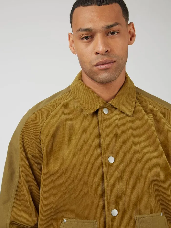 Ben Sherman Jackets and Outerwear Men Corduroy Colorblock Workwear Jacket Ben Sherman Jackets and Outerwear Men Corduroy Colorblock Workwear Jacket