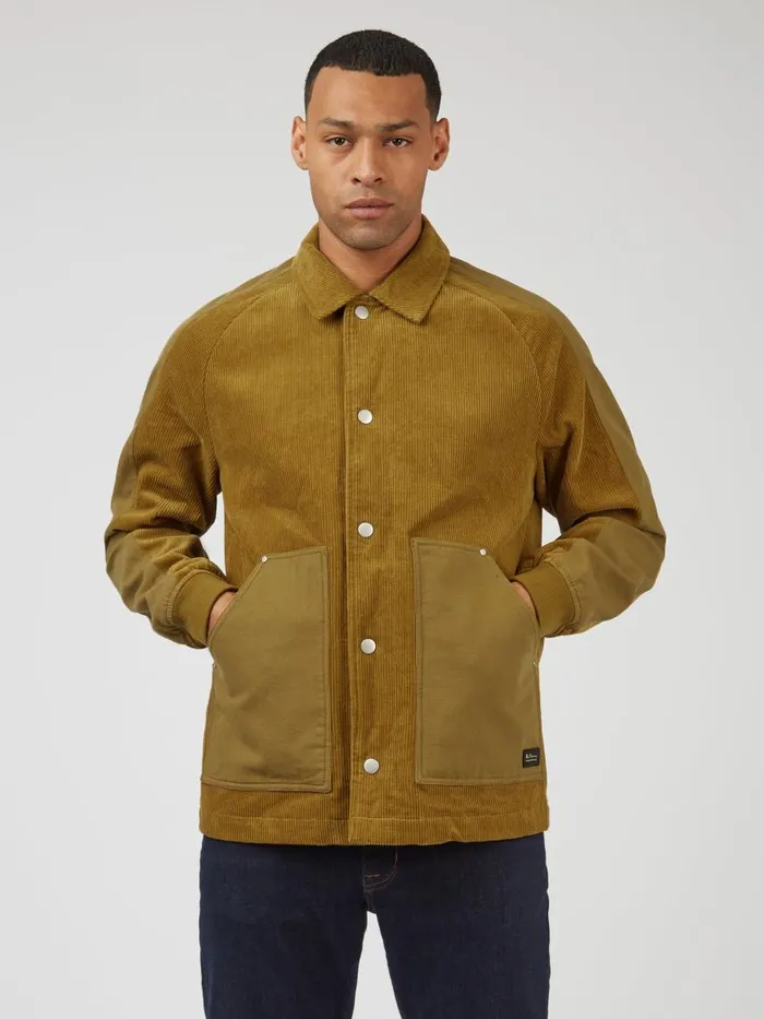 Ben Sherman Jackets and Outerwear Men Corduroy Colorblock Workwear Jacket Ben Sherman Jackets and Outerwear Men Corduroy Colorblock Workwear Jacket