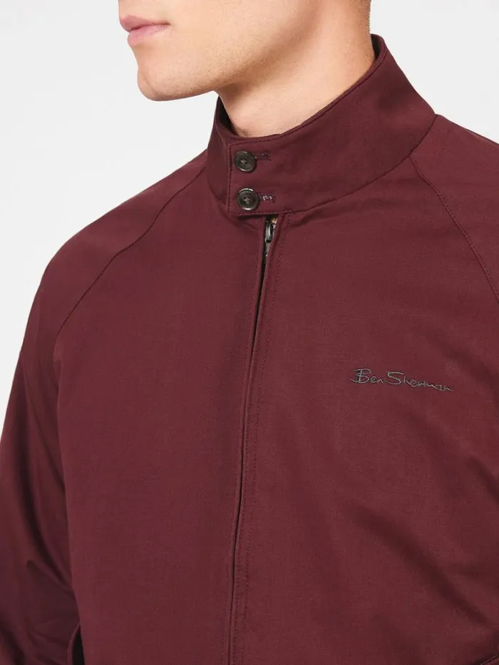 Ben Sherman Jackets and Outerwear Men Signature Harrington Jacket 8211 Aubergine Ben Sherman Jackets and Outerwear Men Signature Harrington Jacket 8211 Aubergine