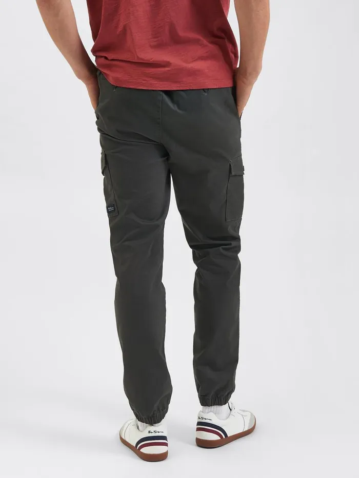 Ben Sherman Joggers and Track Pants Men Utility Woven Jogger Pant 8211 Charcoal