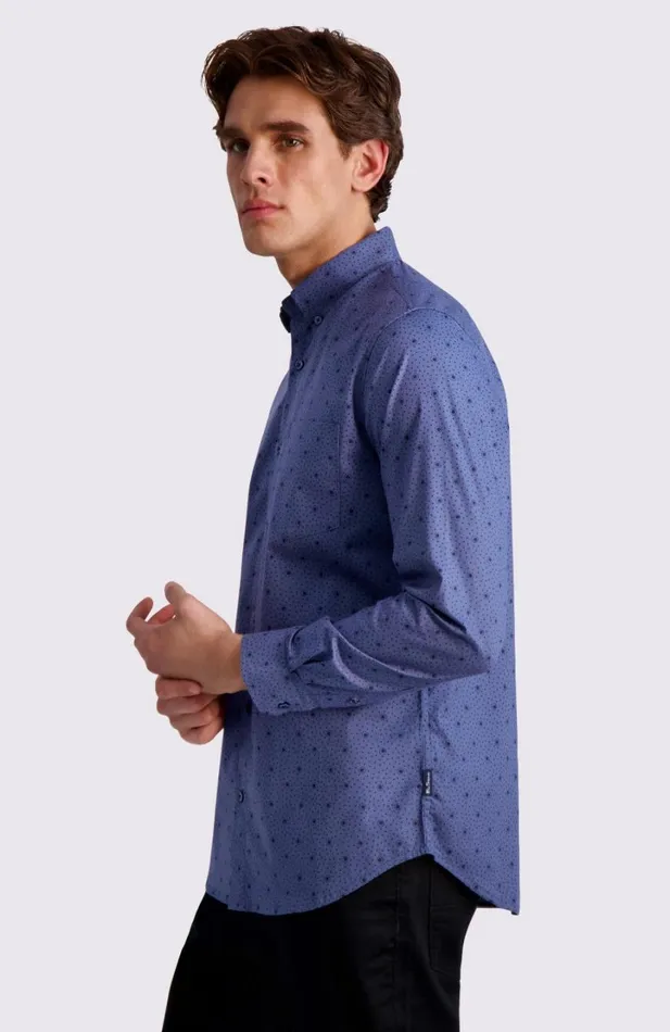 Ben Sherman Long Sleeve Shirts Men Dot Print LongSleeve Shirt 8211 Insignia Blue Ben Sherman Long Sleeve Shirts Men Dot Print LongSleeve Shirt 8211 Insignia Blue