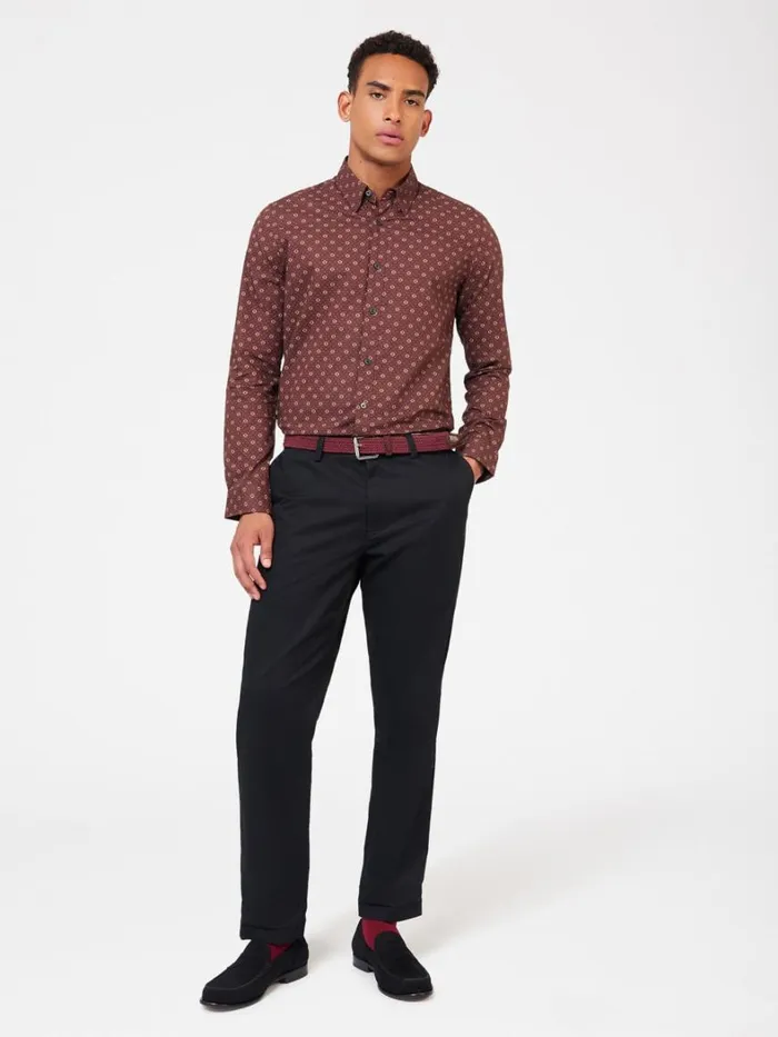 Ben Sherman Long Sleeve Shirts Men Signature Geo Print Shirt 8211 Aubergine Ben Sherman Long Sleeve Shirts Men Signature Geo Print Shirt 8211 Aubergine