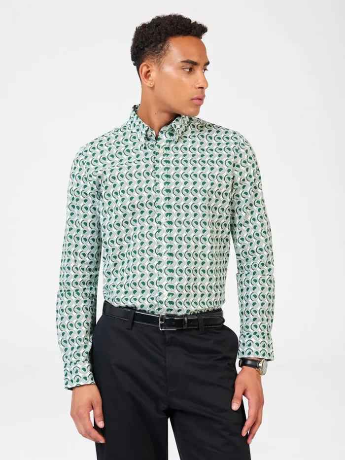 Ben Sherman Long Sleeve Shirts Men Signature Retro Print Shirt Ben Sherman Long Sleeve Shirts Men Signature Retro Print Shirt