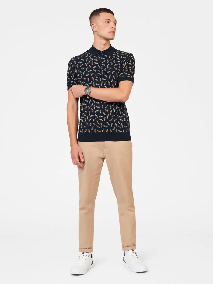 Ben Sherman Mod Knit Polos Men Art Deco Knit Polo 8211 Dark Navy Ben Sherman Mod Knit Polos Men Art Deco Knit Polo 8211 Dark Navy