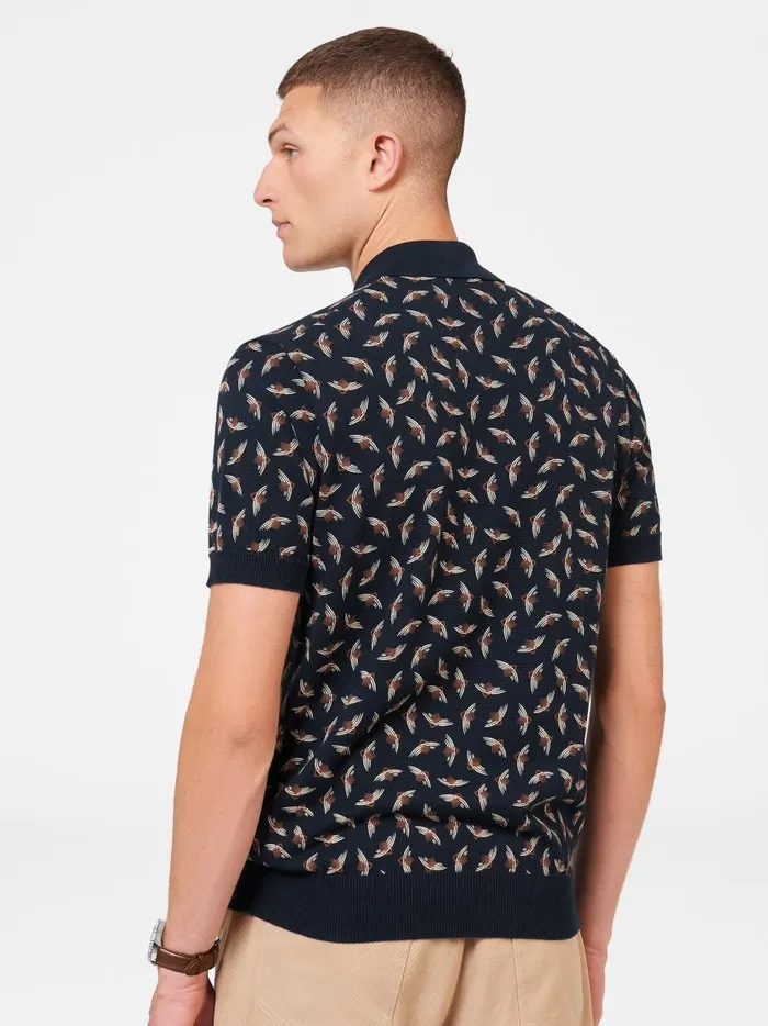 Ben Sherman Mod Knit Polos Men Art Deco Knit Polo 8211 Dark Navy Ben Sherman Mod Knit Polos Men Art Deco Knit Polo 8211 Dark Navy