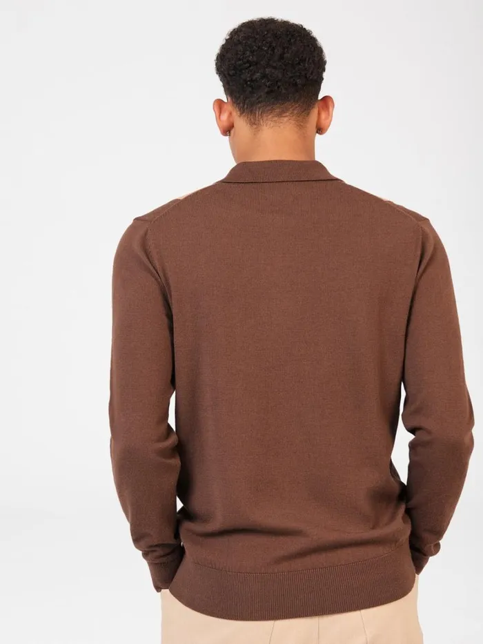 Ben Sherman Mod Knit Polos Men Block Stripe Merino Knit Polo 8211 Chocolate Ben Sherman Mod Knit Polos Men Block Stripe Merino Knit Polo 8211 Chocolate