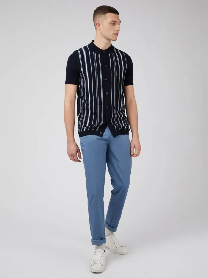 Ben Sherman Mod Knit Polos Men Relaxed Knit ButtonDown Polo 8211 Navy
