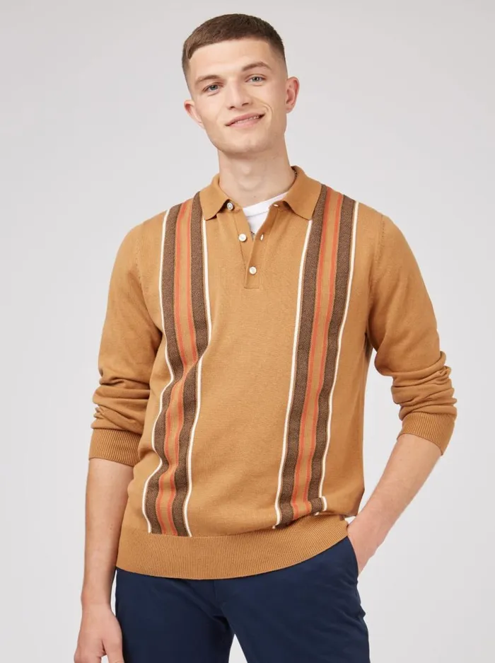 Ben Sherman Mod Knit Polos Men Signature Mod Birdseye Knit Polo 8211 Fawn