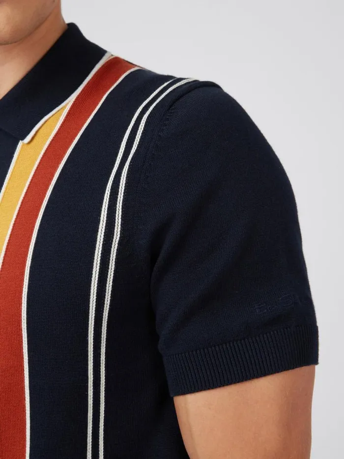 Ben Sherman Mod Knit Polos Men Signature Mod Knit Stripe Polo 8211 Navy Ben Sherman Mod Knit Polos Men Signature Mod Knit Stripe Polo 8211 Navy