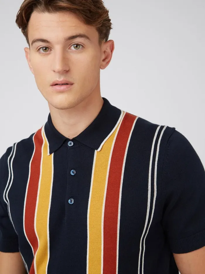 Ben Sherman Mod Knit Polos Men Signature Mod Knit Stripe Polo 8211 Navy Ben Sherman Mod Knit Polos Men Signature Mod Knit Stripe Polo 8211 Navy