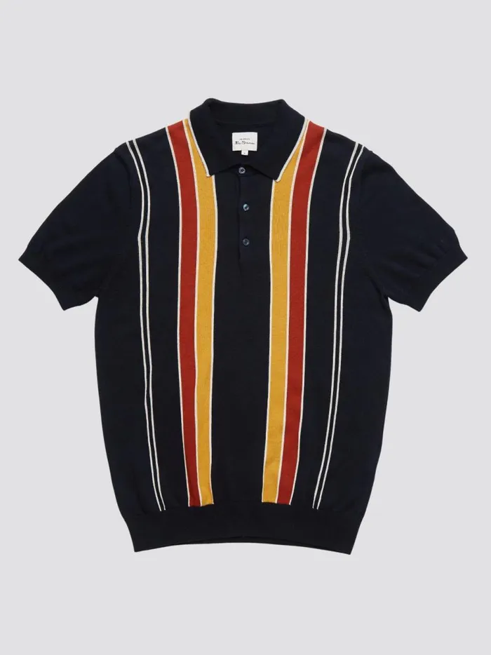 Ben Sherman Mod Knit Polos Men Signature Mod Knit Stripe Polo 8211 Navy Ben Sherman Mod Knit Polos Men Signature Mod Knit Stripe Polo 8211 Navy