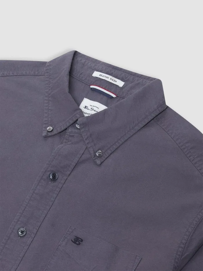 Ben Sherman Oxford Shirts Men Beatnik Oxford Garment Dye Shirt 8211 Charcoal