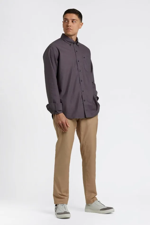 Ben Sherman Oxford Shirts Men Beatnik Oxford Garment Dye Shirt 8211 Charcoal