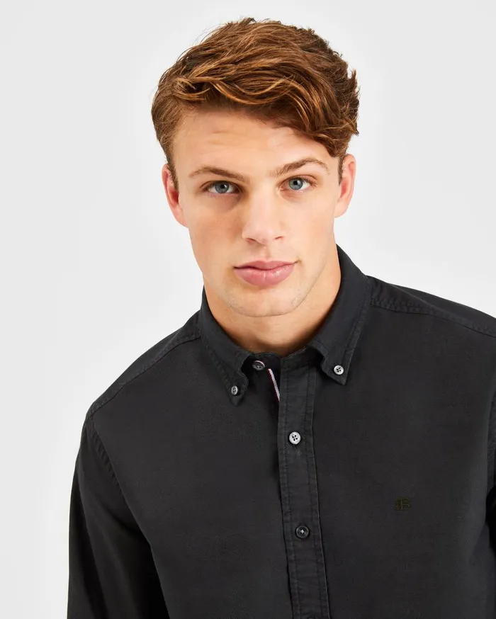 Ben Sherman Oxford Shirts Men Beatnik Oxford Garment Dye Shirt 8211 Washed Black