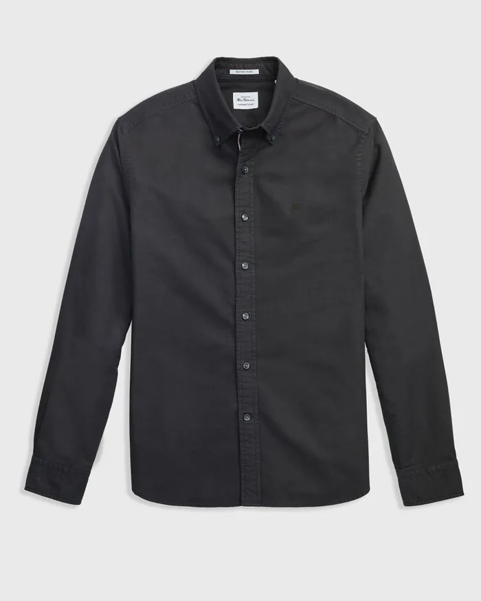 Ben Sherman Oxford Shirts Men Beatnik Oxford Garment Dye Shirt 8211 Washed Black