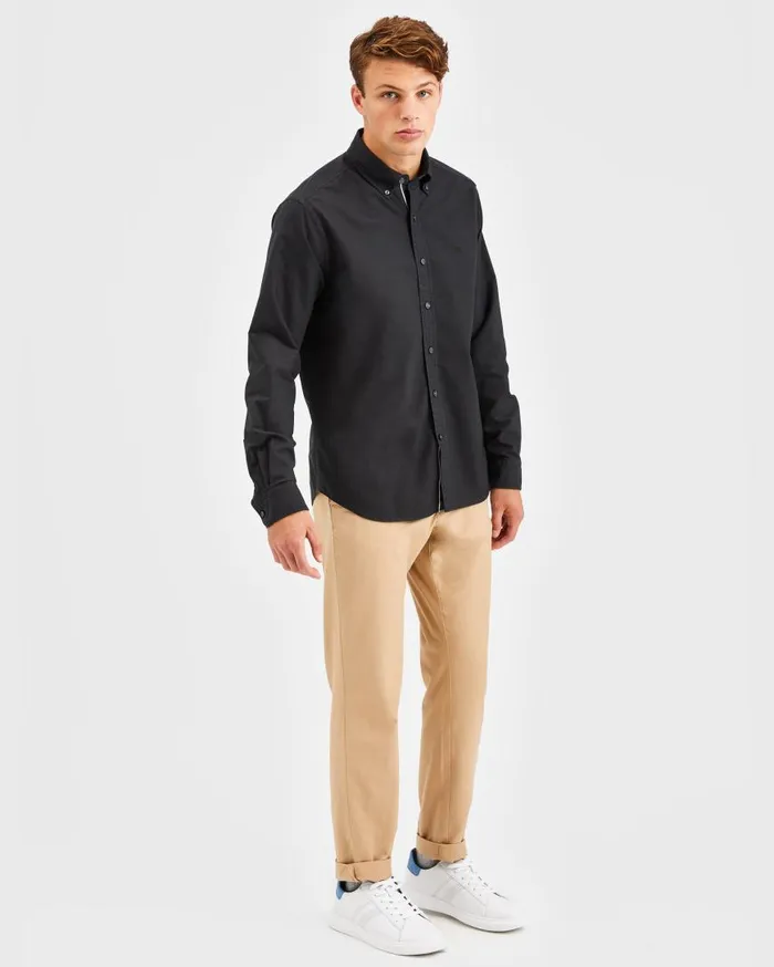 Ben Sherman Oxford Shirts Men Beatnik Oxford Garment Dye Shirt 8211 Washed Black