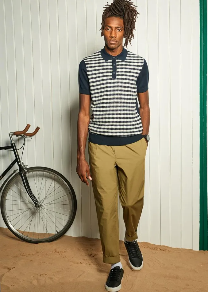 Ben Sherman Pants and Chinos Men Poplin RelaxedTaper Pleated Trouser 8211 Olive