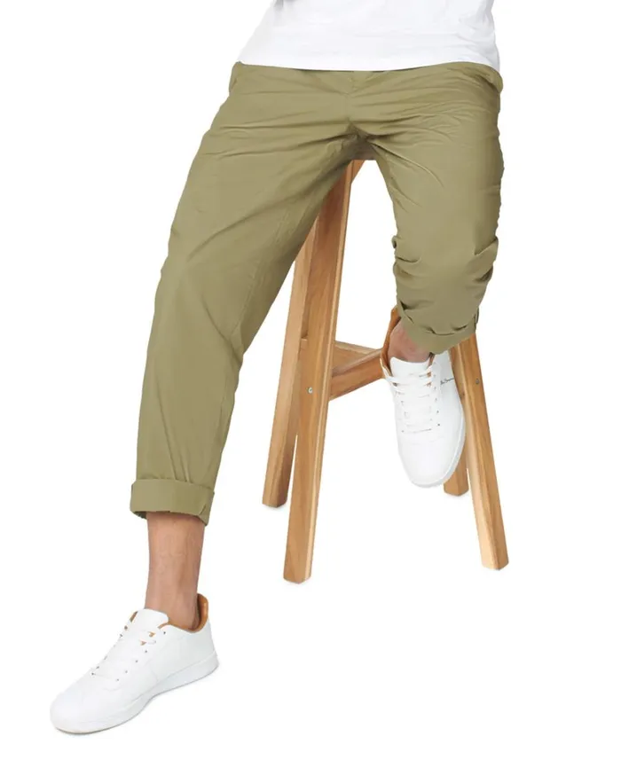 Ben Sherman Pants and Chinos Men Poplin RelaxedTaper Pleated Trouser 8211 Olive